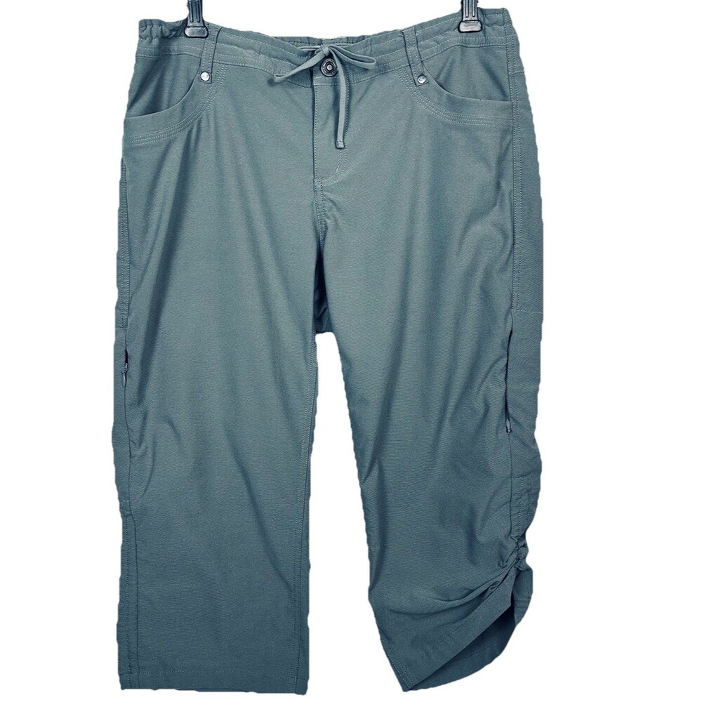 KUHL Pants Women Sz 12 Trekr Legendary Kapri Adjustable Crop Army Green Capri